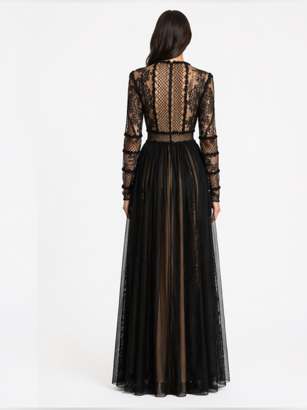 ZUHAIR MURAD silk & lace maxi dress - Picture 2 of 14